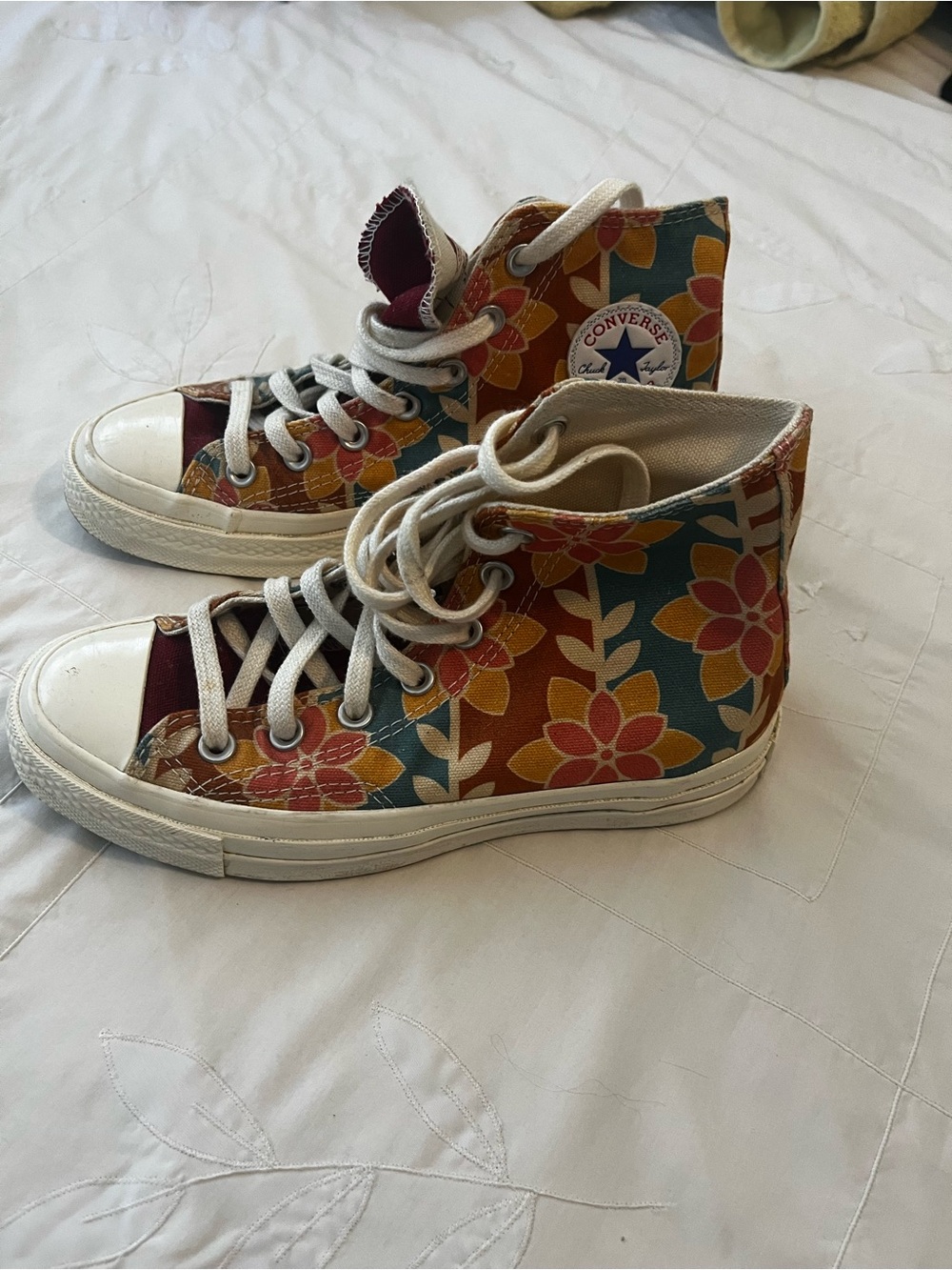 Converse Women's High-Top Floral Sneakers - Yellow, Teal, Maroon